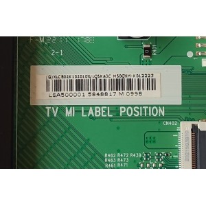 MAIN PARA TV VIZIO / NUMERO DE PARTE XLCB02K102 / 715GC582-M0H-B00-005Y / (G)XLCB02K102010X / PANEL TPT500WR-DK4Q.N REV:SK1C / DISPLAY V500DK4-Q01 REV.K7 / MODELO M50QXM-K01 LTC6K9KY	